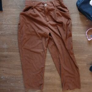 Rust Brown High-Waist Pants